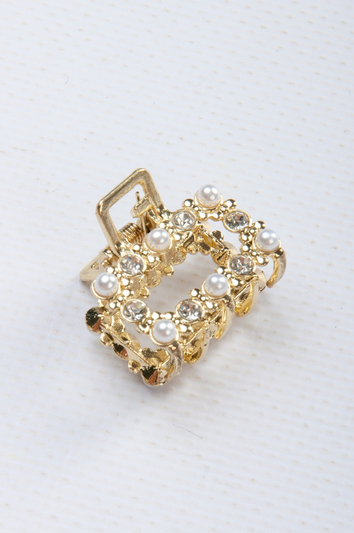 Краб "ПРЯМОКУТНИЙ" з блискучими камінцями та перлинками